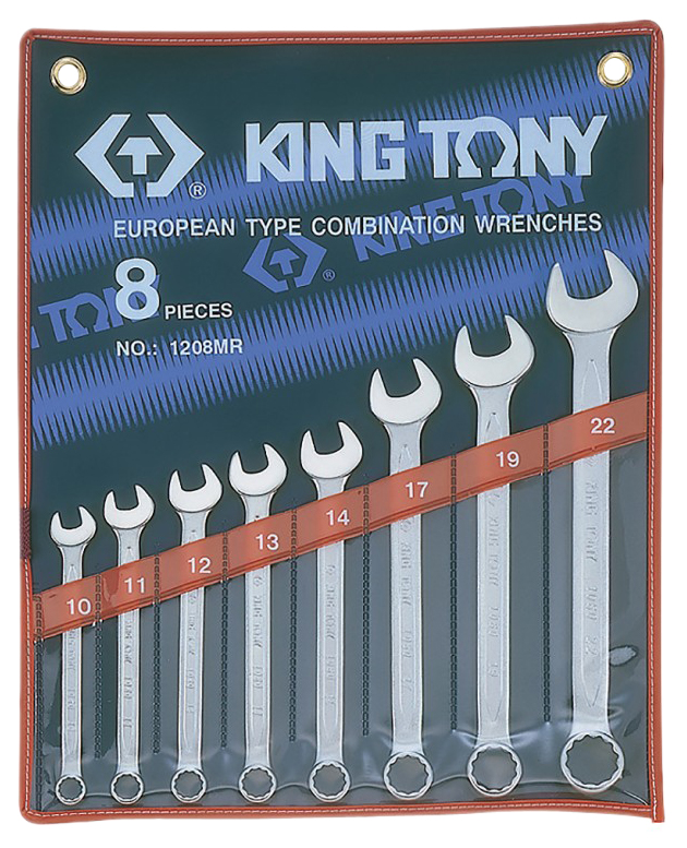 фото Набор комбинированных ключей king tony 10-22 мм 8 предметов 1208mr