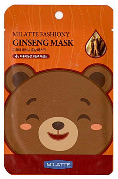 фото Маска для лица milatte fashiony ginseng mask sheet с экстрактом красного женьшеня 21 г