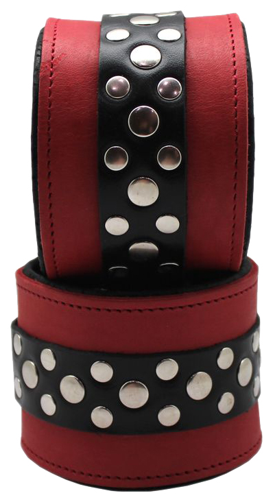 Наручники Podium кожаные на мягкой подкладке красный