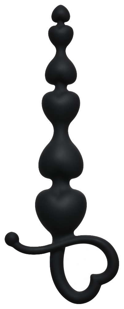 Чёрная анальная цепочка Begginers Beads 18 см