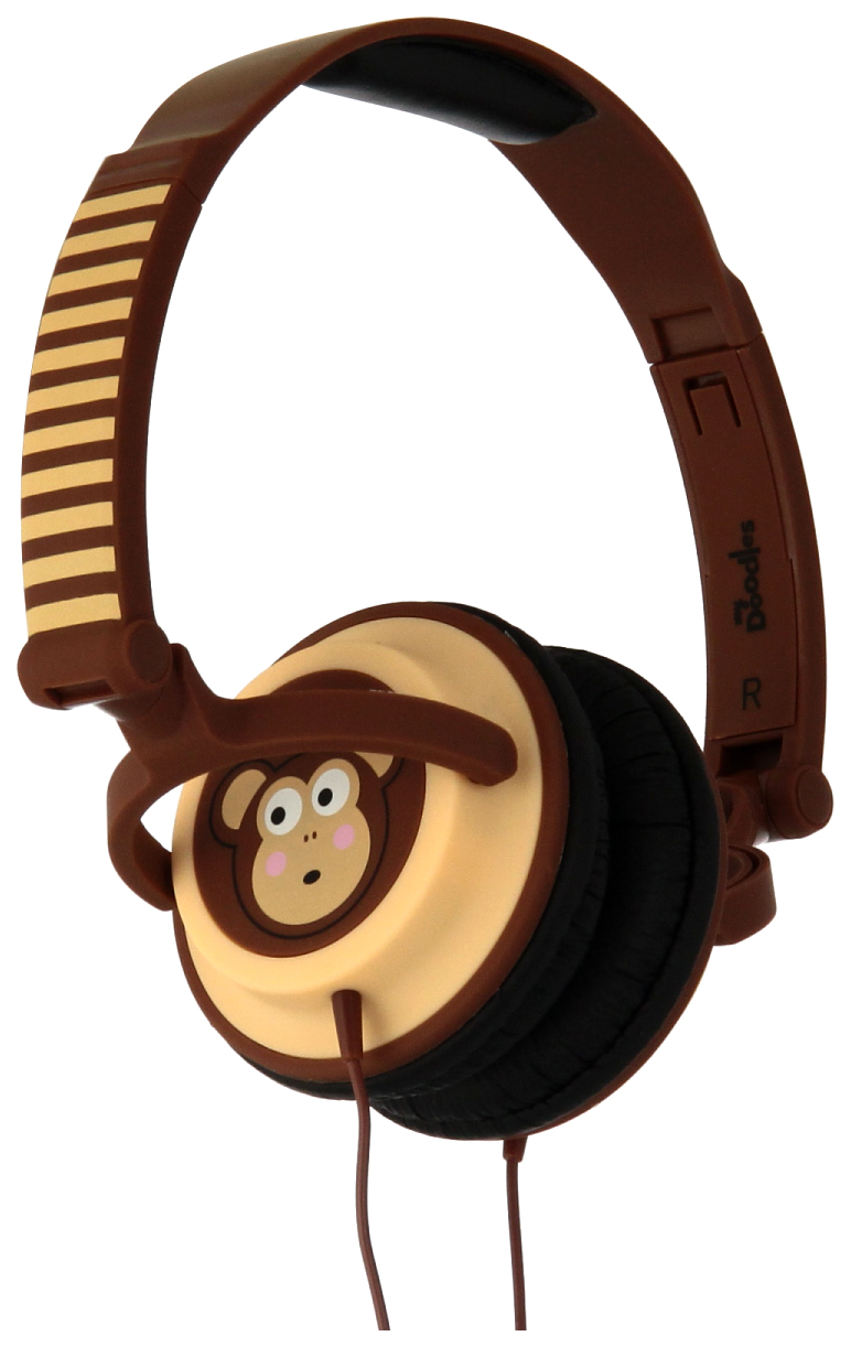 фото Наушники kitsound my doodles monkey brown