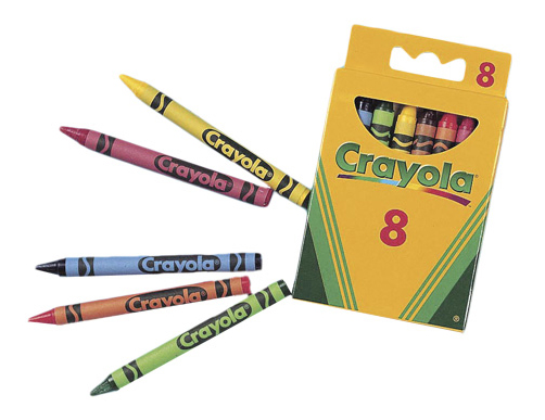 фото 8 разноцветных стандартных восковых мелков crayola