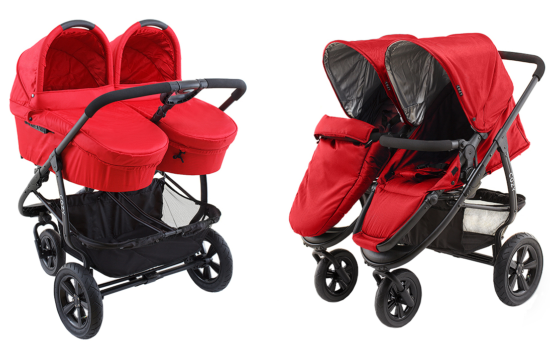 

Коляска 2 в 1 для двойни Cozy Dou red, Dou