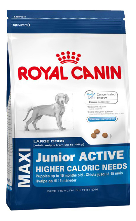 

Сухой корм для щенков ROYAL CANIN Junior Active Maxi, птица, 15кг, Junior Active Maxi