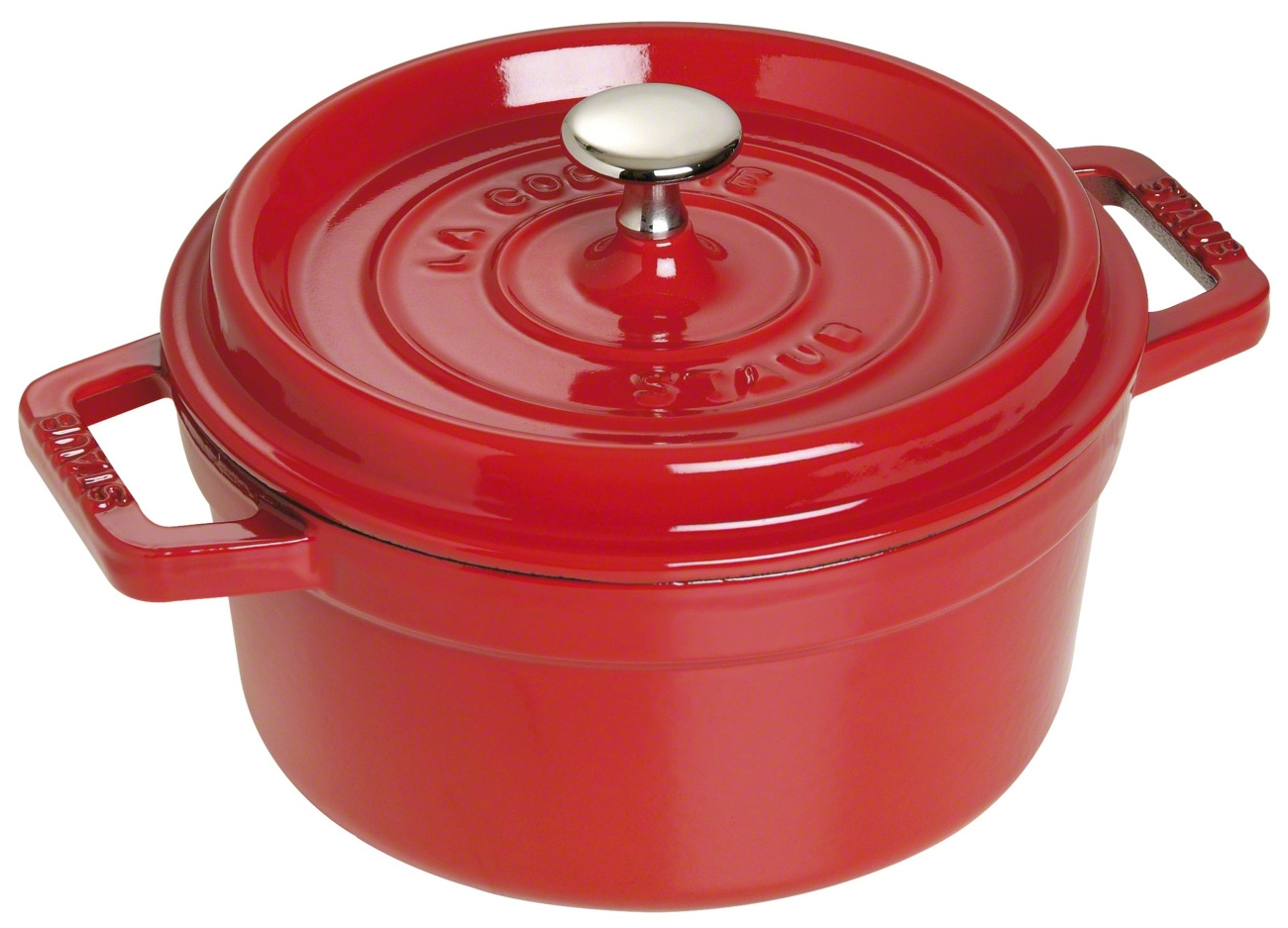 фото Кокотница staub 1102606 с крышкой 26 см 5,2 л cherry