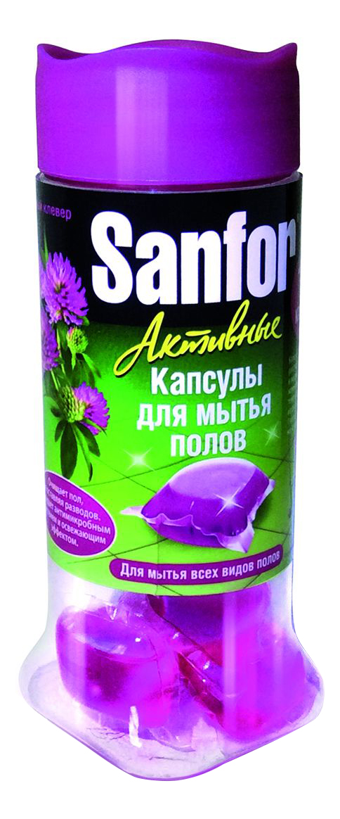 

Капсулы для мытья полов Sanfor сочный клевер 10 штук