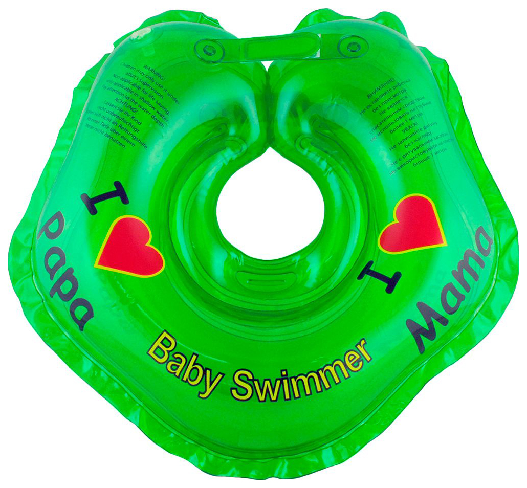 

Круг для купания на шею Baby Swimmer Я люблю BS21G Зеленый