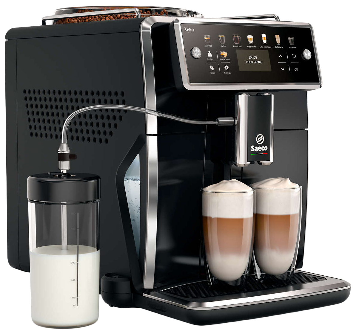 Кофемашина автоматическая Saeco Xelsis SM7580/00 Black автоматический капучинатор емкость для молока xs600010 дубль