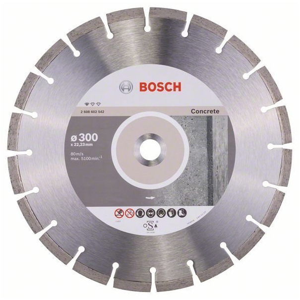 фото Диск отрезной алмазный bosch stf concrete300-22,23 2608602542