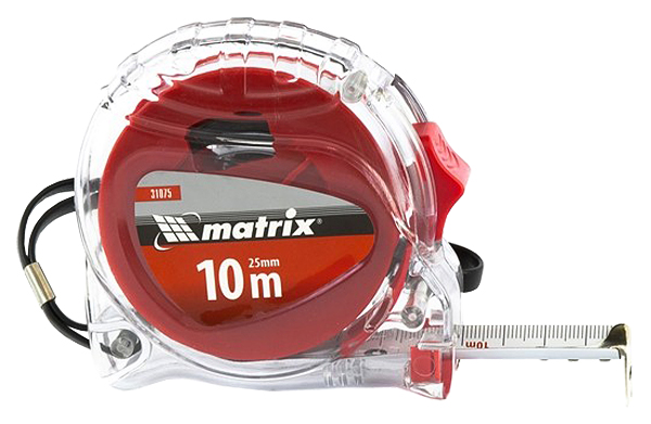 Рулетка MATRIX Crystal 10мх25мм 31075 рулетка matrix double fixation 7 5мх25мм 31058