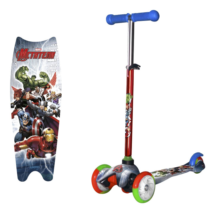 Кикборд детский MARVEL Мстители 1toy Т11420 самокат 1toy marvel мстители т11420