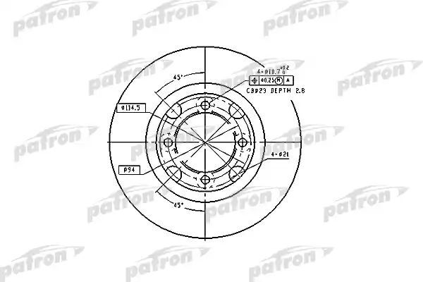 фото Тормозной диск patron pbd2607