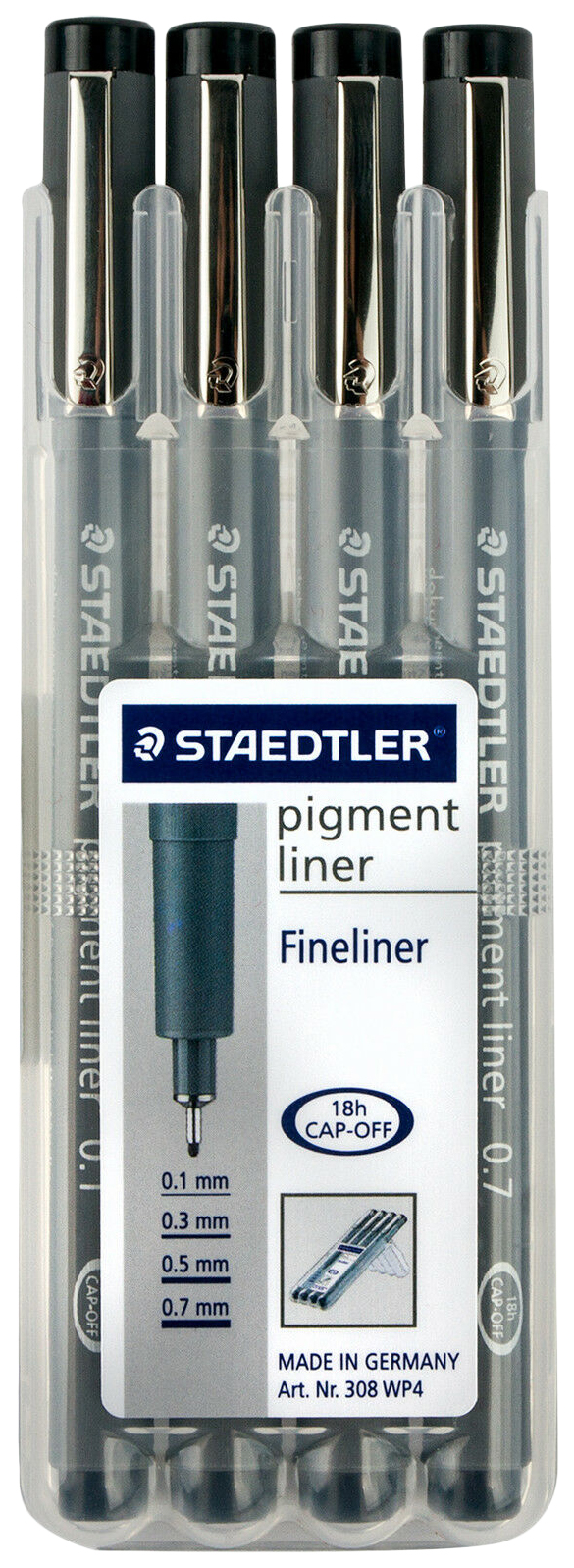 фото Капилляр, ручка pigment набор(0,1/3/5/0,7мм),черн,staedtler