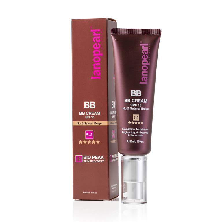

BB крем Lanopearl натурально бежевый 5в1 SPF15 No.2, BB Cream SPF15 No.2
