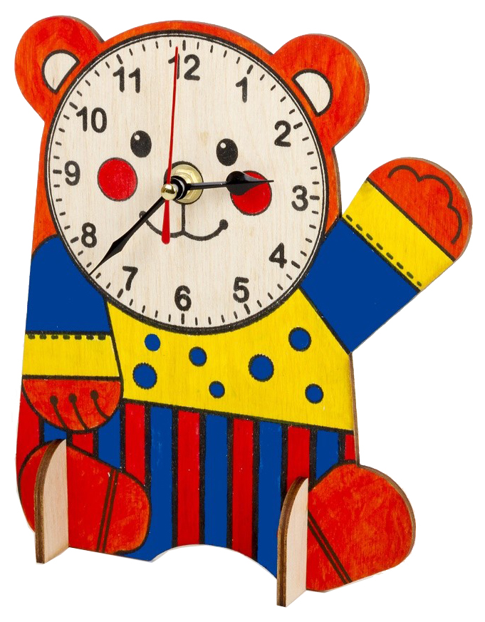 фото Поделка тридевятое царство деревянные часы медвежонок