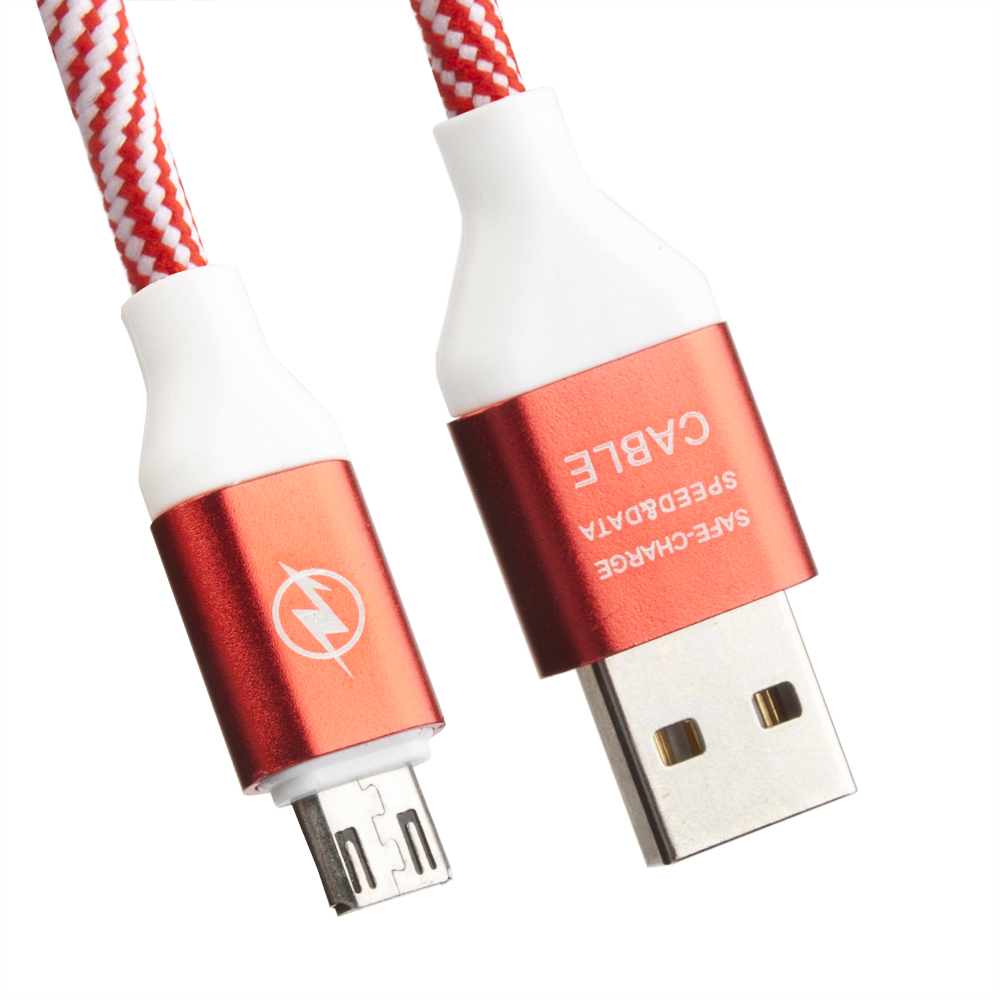 фото Кабель liberty project microusb 1м white, red