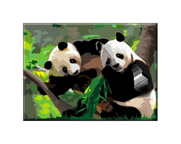 

Раскраска по номерам панды а3 Рыжий кот р-5509, Панды