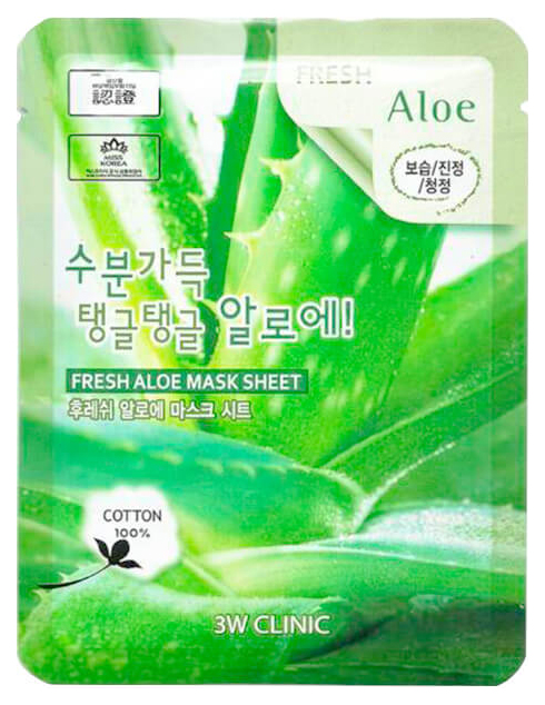 фото Маска для лица 3w clinic fresh aloe mask sheet 23 мл