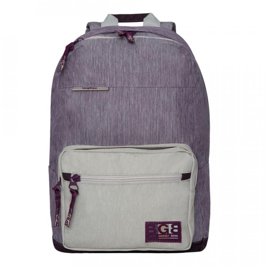 Рюкзак женский Grizzly RX-941-3 серо-фиолетовый, 41х29х18 см