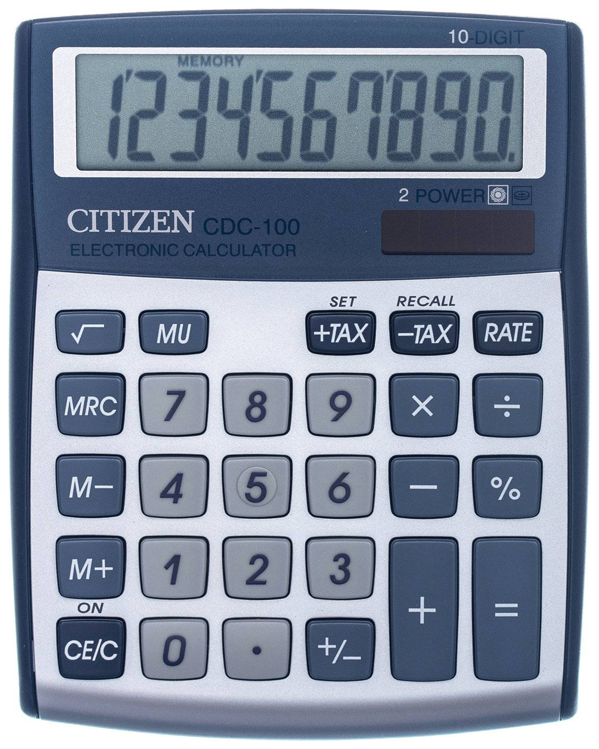 

Калькулятор Citizen CDC-100WB, 10 разрядов, двойное питание, 135x108 мм