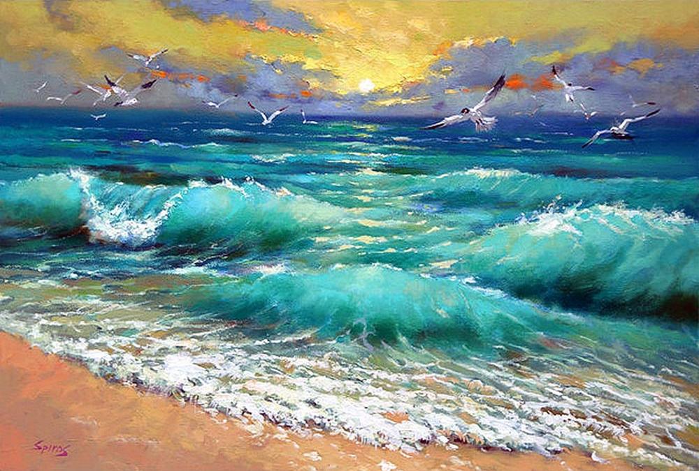

Алмазная вышивка Алмазное Хобби Морские волны, 40x65 см, Морские волны