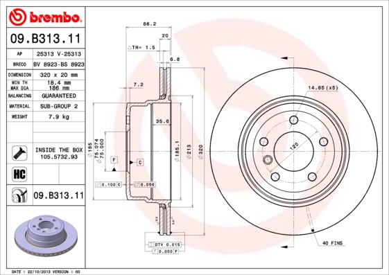 фото Тормозной диск brembo 09b31311