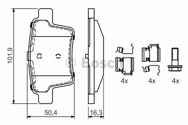 

Комплект тормозных колодок BOSCH 0986494076