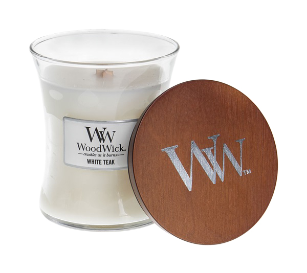 фото Ароматическая свеча woodwick белый тик 816-400 белый
