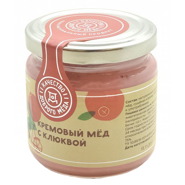 

Крем-мед с клюквой 220 г