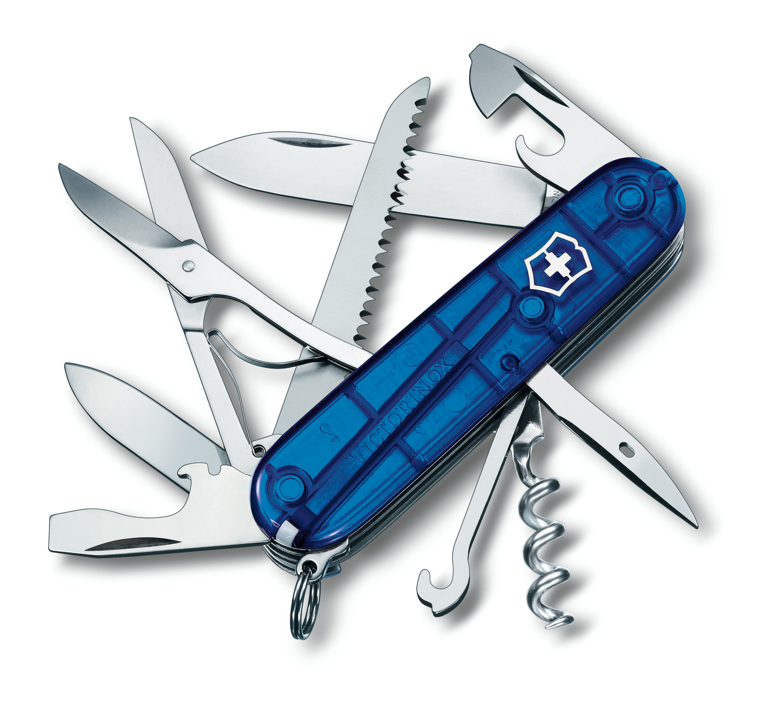 фото Мультитул victorinox huntsman 1.3713.t2 91 мм синий, 15 функций