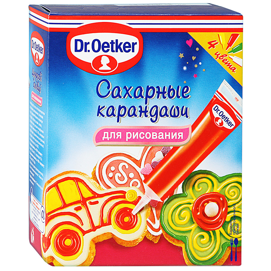 Сахарные карандаши Dr.Oetker для рисования украшения десертов 76 г