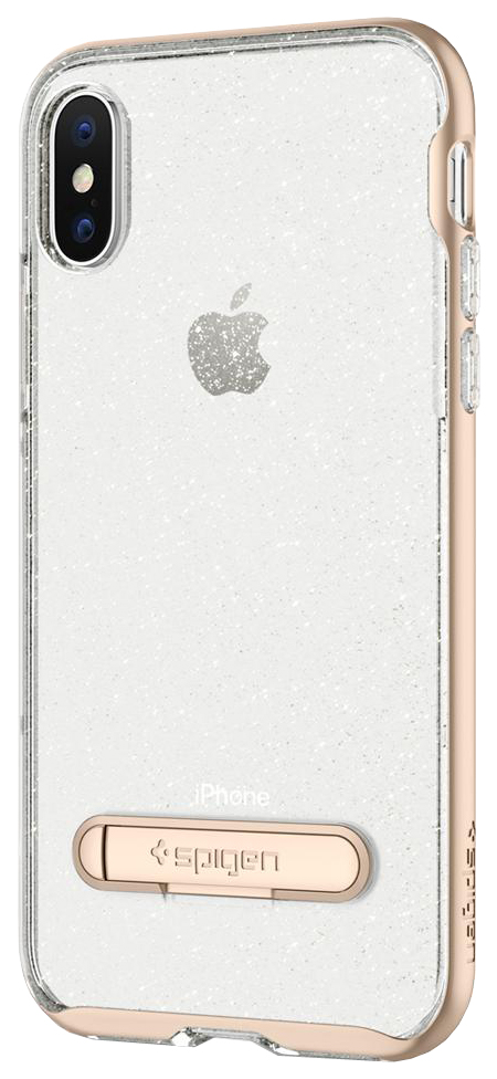 фото Чехол apple spigen crystal hybrid glitter для iphone x золотой 057cs22149