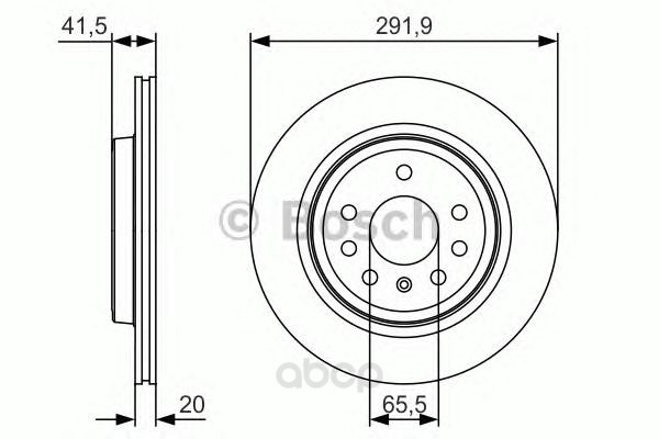 Тормозной диск Bosch задний для Opel Vectra 02-, Signum 03-/Saab 9-3 02- d292мм 0986479S27