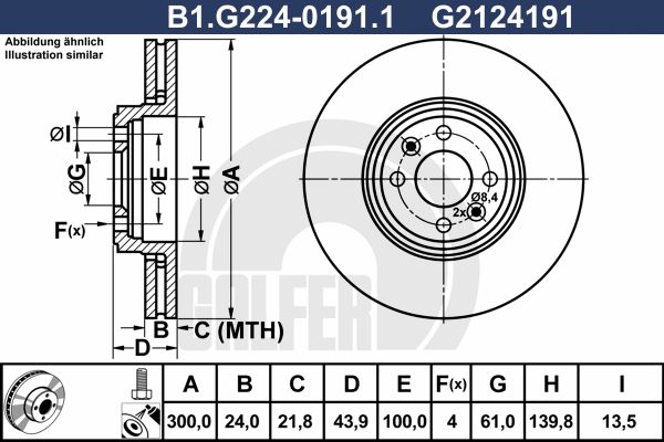 фото Тормозной диск galfer b1.g224-0191.1