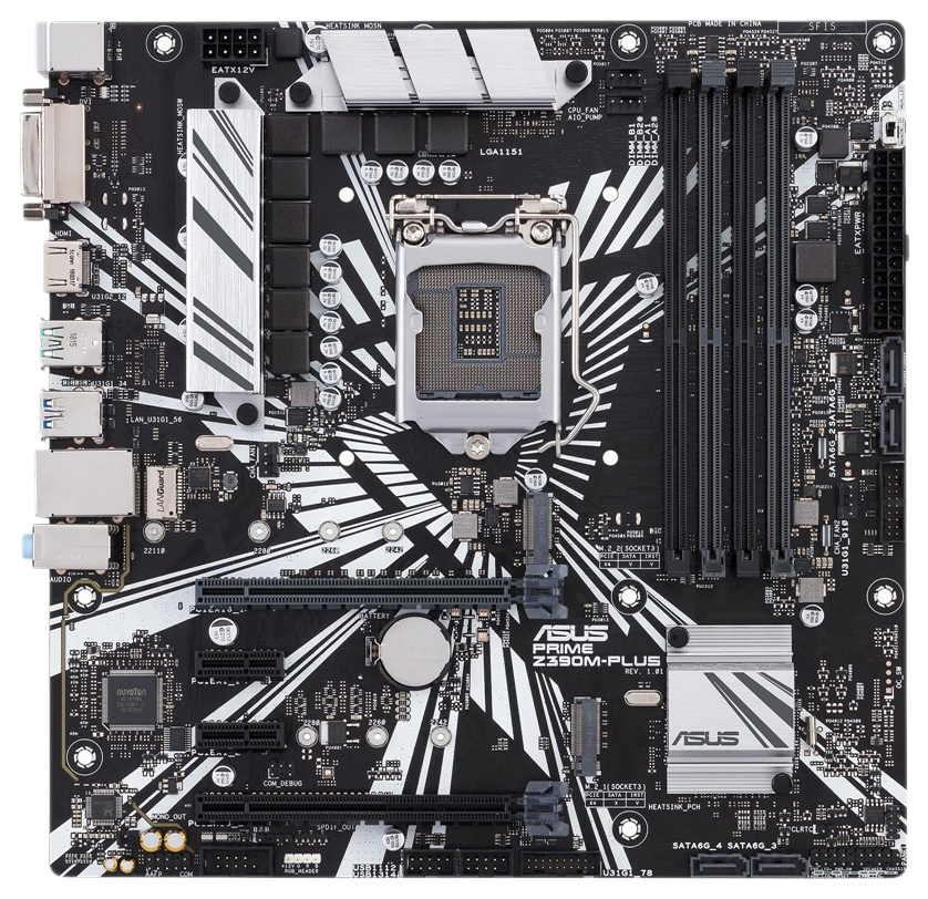 фото Материнская плата asus prime z390m-plus