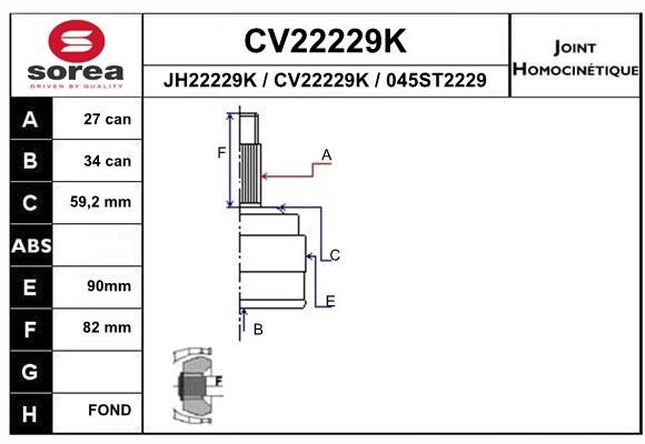 Шрус EAI CV22229K