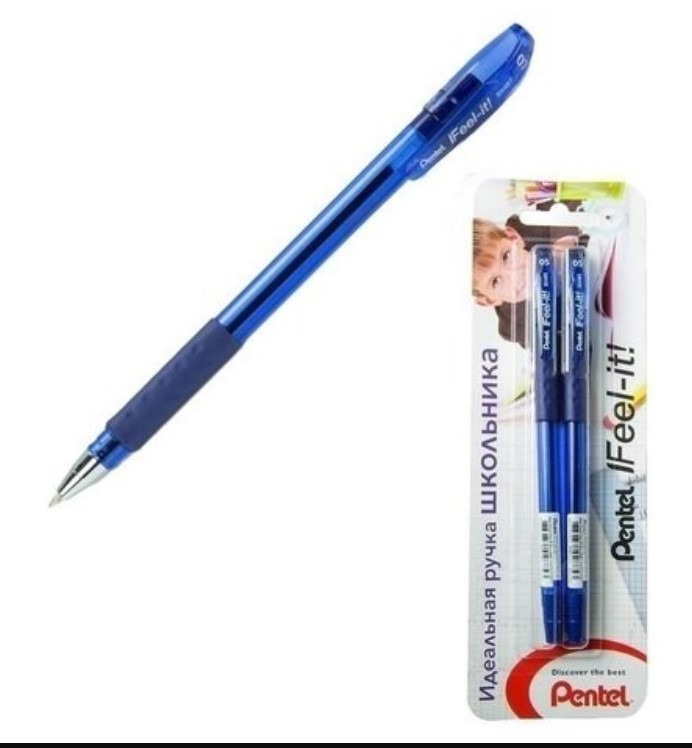 Набор ручек шариковых Pentel Feel it! Feel it 07 2, синие, 0,7 мм, 2 шт.