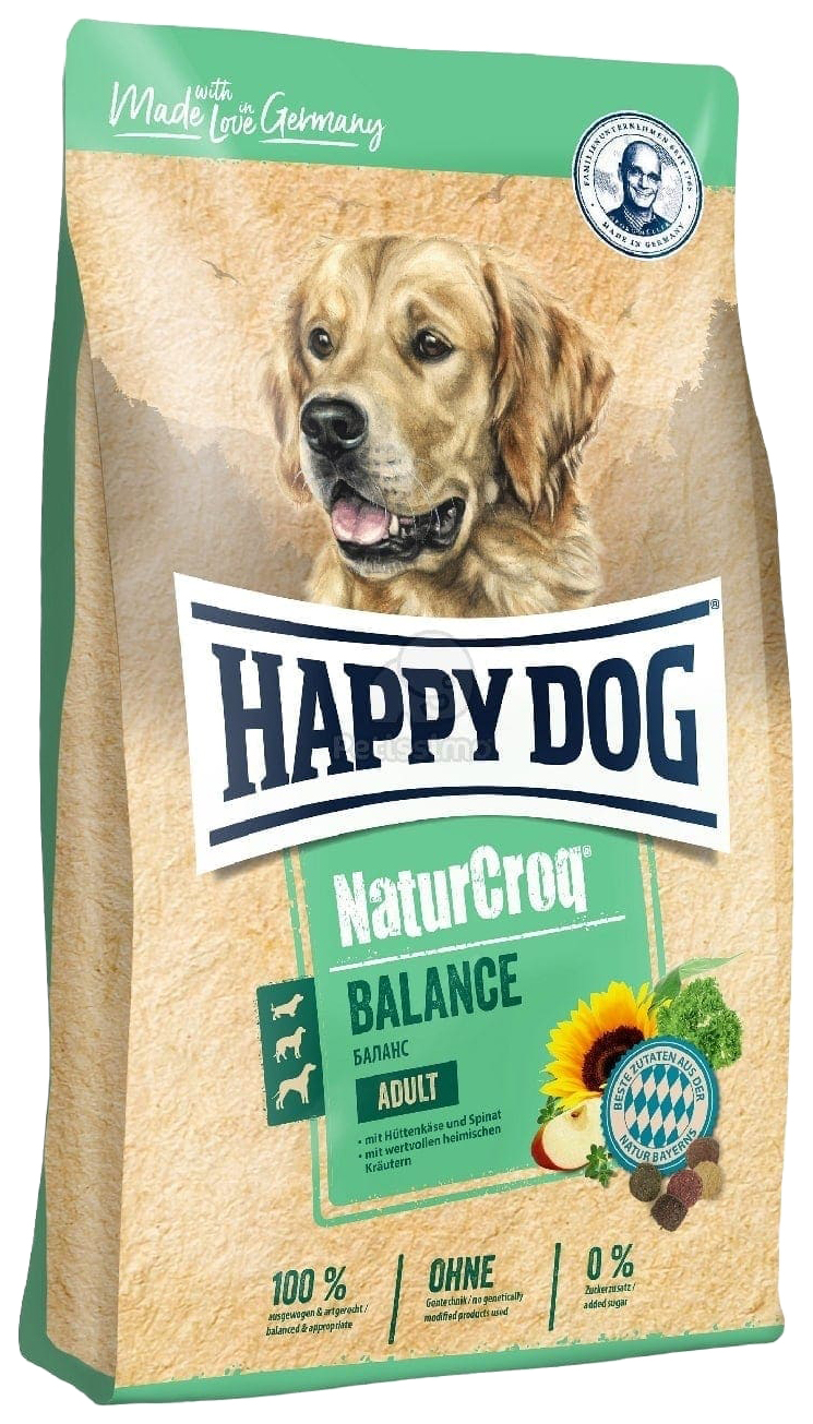 фото Сухой корм для собак happy dog naturcroq balance adult, птица, 15кг