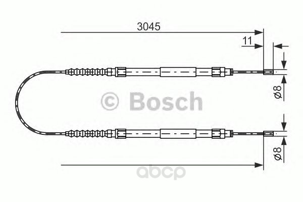 фото Трос cтояночного тормоза bosch 1987477115 задний