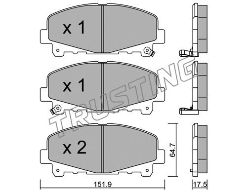 

Тормозные колодки TRUSTING дисковые 8840