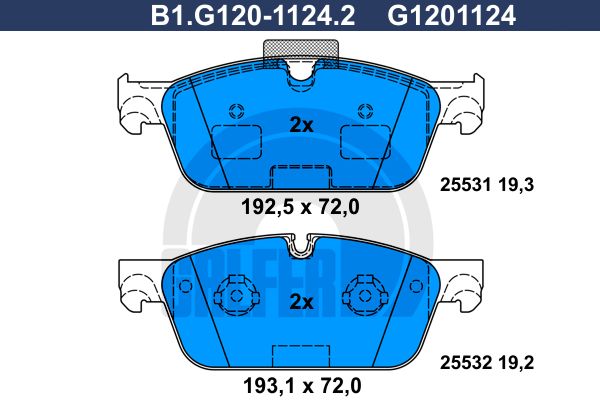 

Комплект тормозных дисковых колодок GALFER B1.G120-1124.2