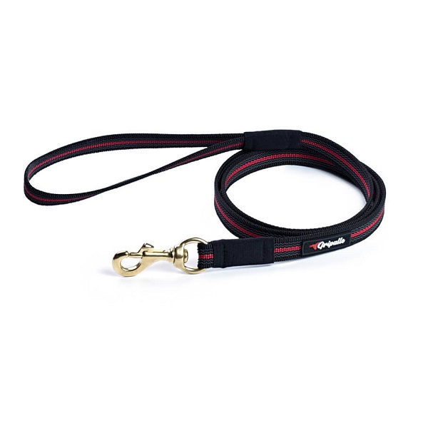 

Поводок прорезиненный GRIPALLE 70846, ширина 20 мм, длина 150 см, черный с красной полосой, 70846