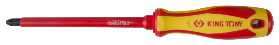 Отвертка крестовая KING TONY №0, 75 мм, диэлектрическая 14710003 диэлектрическая крестовая отвертка felo