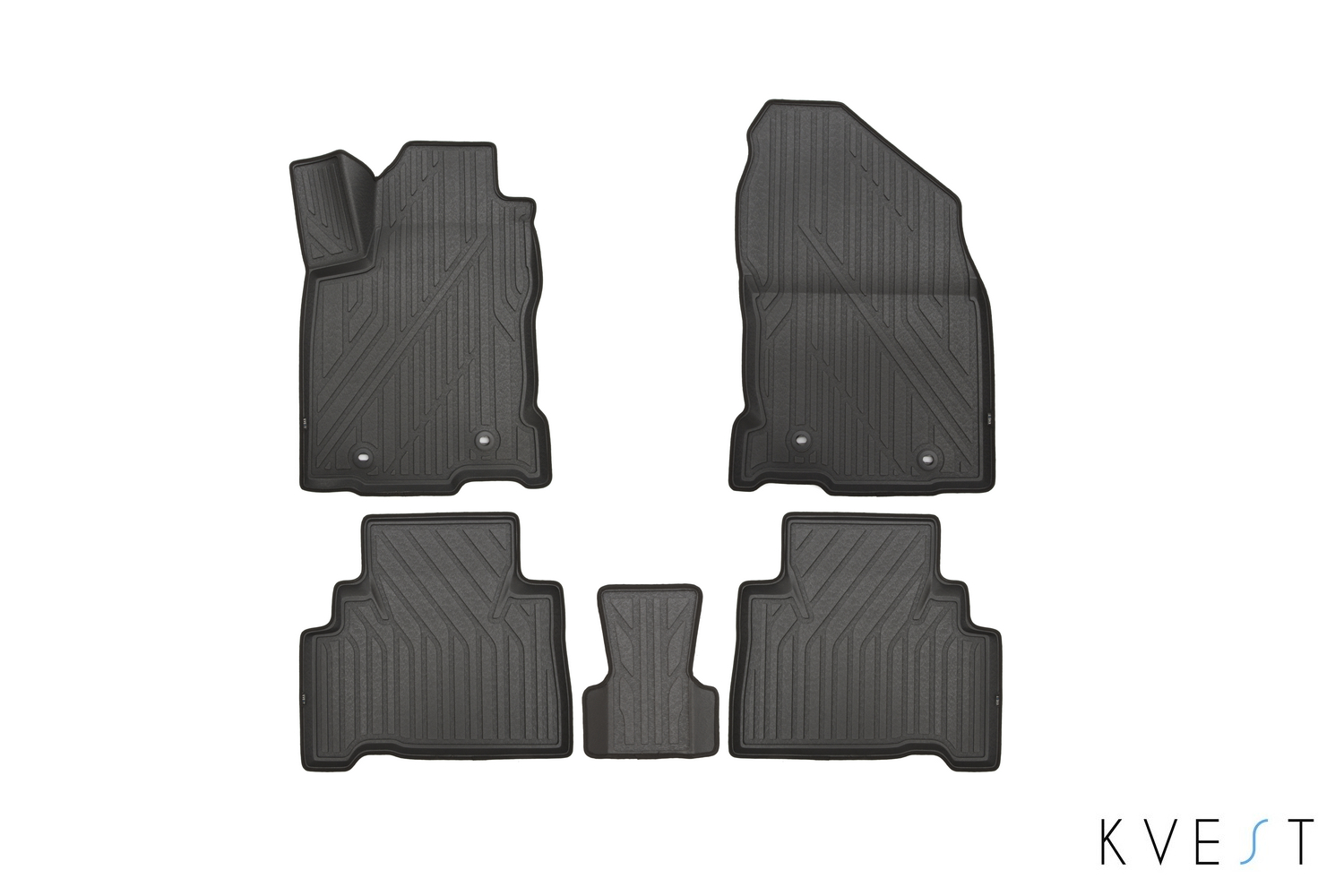 

Коврики KVEST 3D в салон LEXUS NX, 2014->, 5 шт. (полистар, серый, черный)