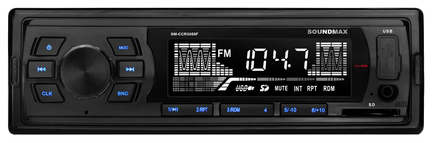 фото Soundmax автомагнитола soundmax sm-ccr3055f usb mp3 fm sd 1din 4x45вт черный