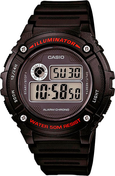 фото Наручные часы электронные мужские casio illuminator collection w-216h-1a