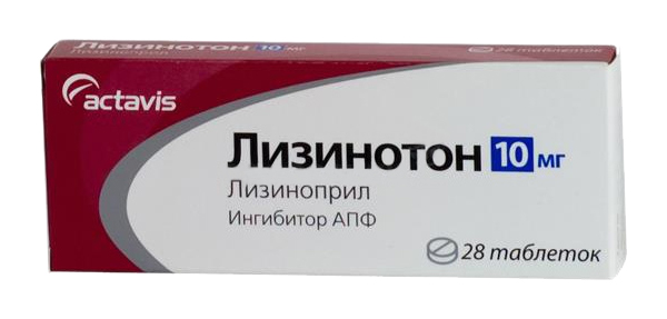Купить Лизинотон таблетки 10 мг 28 шт., Actavis, Россия