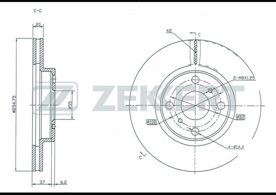 фото Тормозной диск zekkert bs-5318