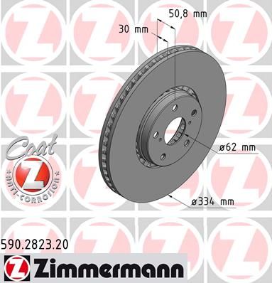 Тормозной диск ZIMMERMANN 590282320