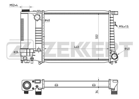 

Радиатор охлаждения двигателя ZEKKERT MK-1001